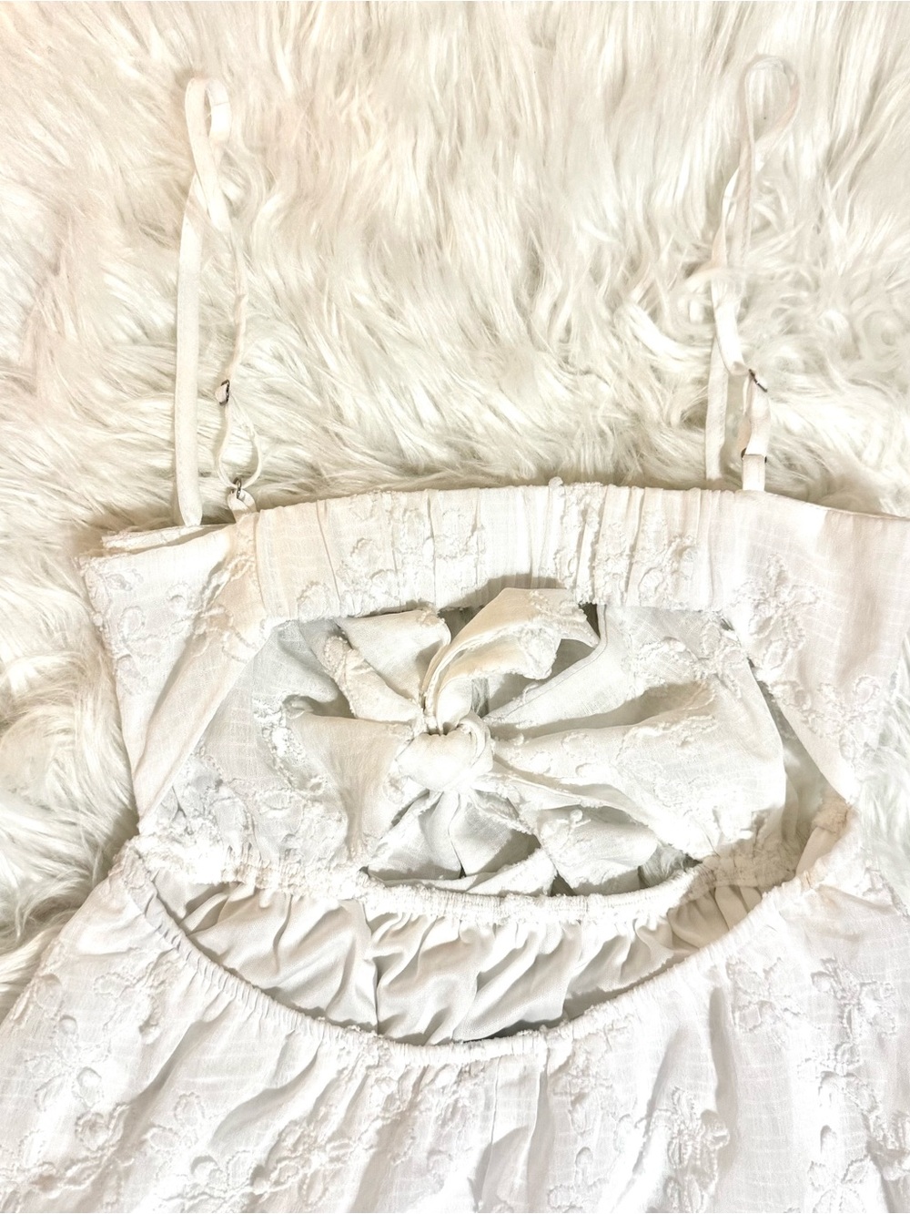 Princess Polly White Eyelet Cutout Mini Dress Size US 2 | AU 6 - Picture 8 of 12